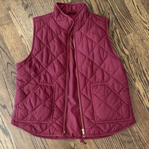 J. Crew Quilted Vest in Burgundy